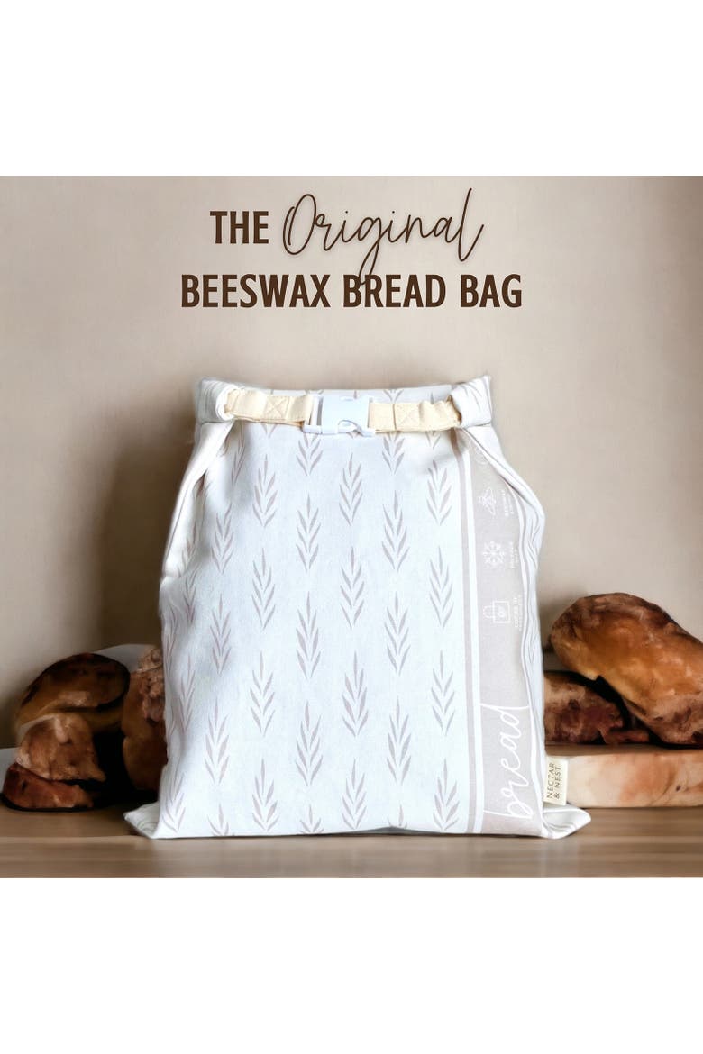 Beeswax Bread Bags, Set of 2, Reusable Organic Cotton, 13"x17", Alternate, color, Gray
