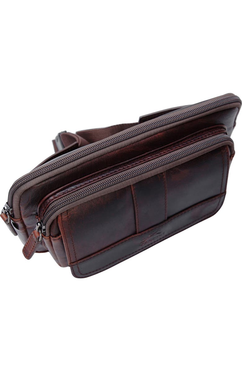 Mancini Buffalo Leather Belt Bag, Alternate, color, Brown