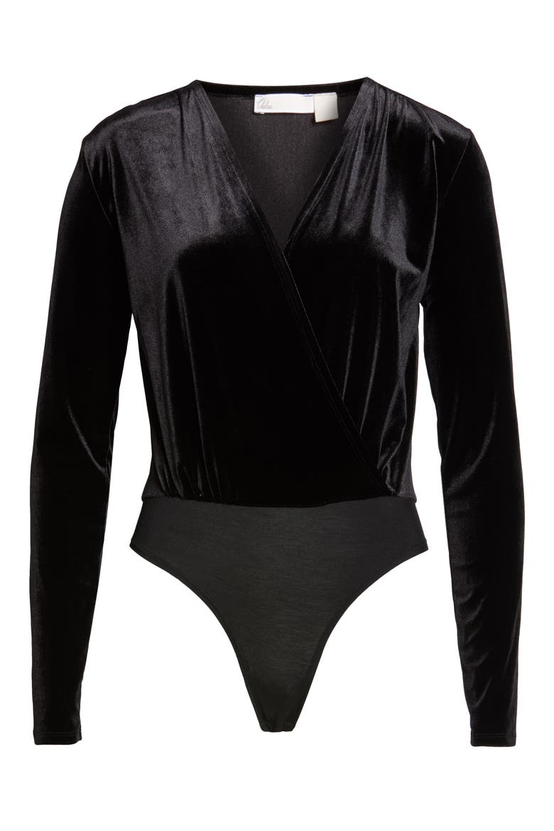Be Your Love Velour Bodysuit, Alternate, color, BLACK