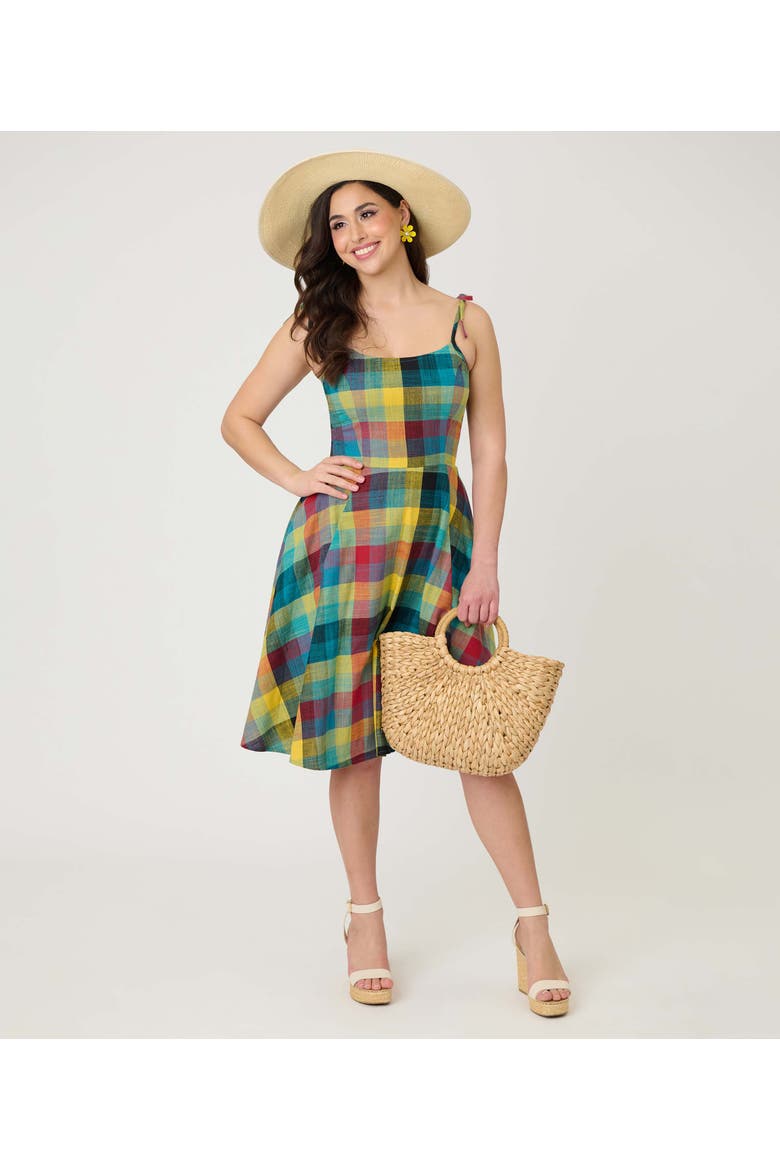 1950s Bobbie Swing Dress, Alternate, color, Green Multi Plaid
