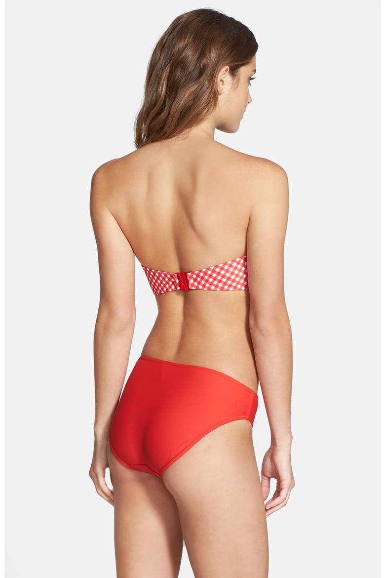 'Tootsie' Underwire Bandeau Bikini Top, Alternate, color, POPPY CHECK