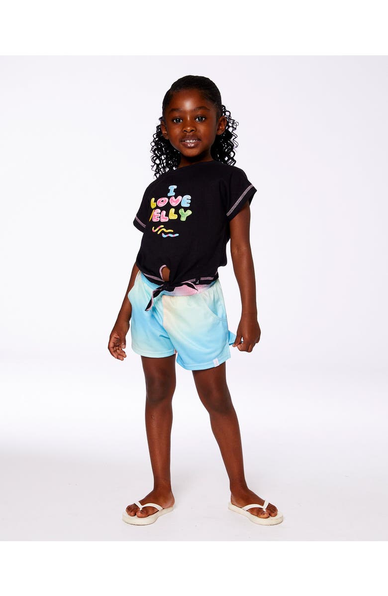 Deux par Deux Little Girl's Printed Short Multicolored Tie Dye, Alternate, color, 