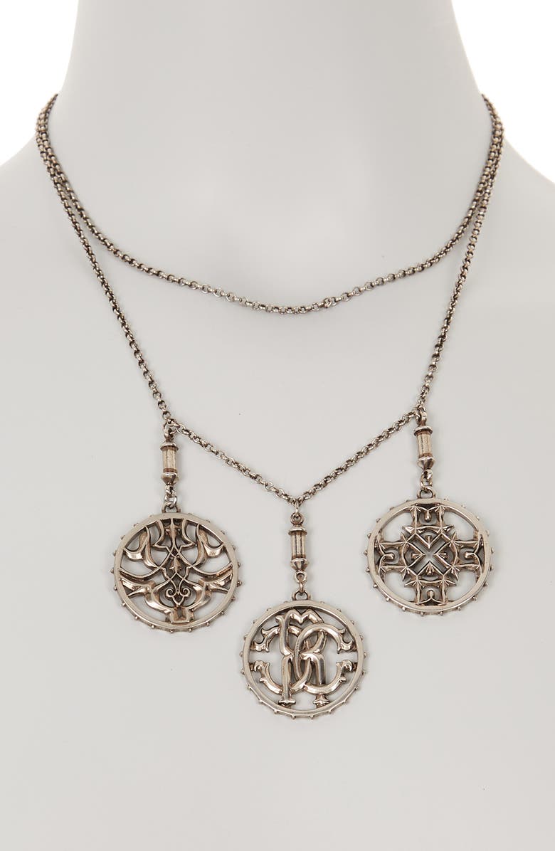 Roberto Cavalli Triple Medallion Pendant Necklace, Alternate, color,
