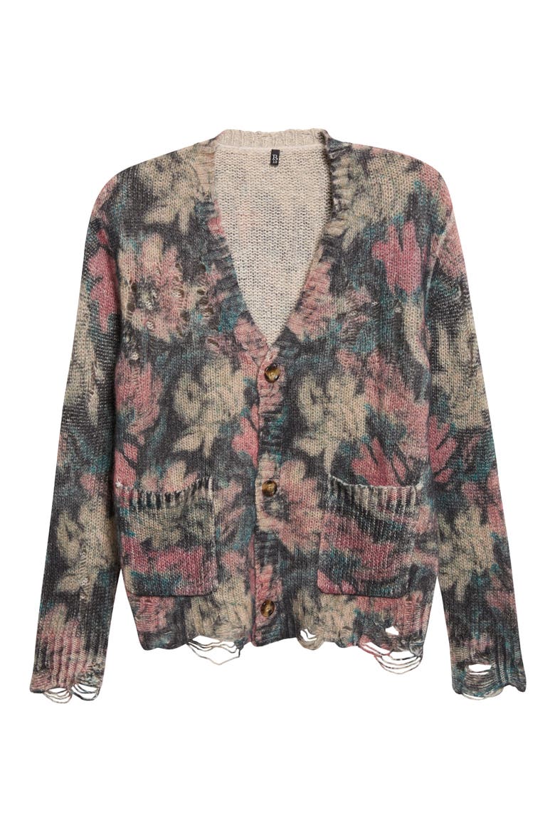 Boy Floral Cashmere Cardigan, Main, color, PINK GREEN FLORAL