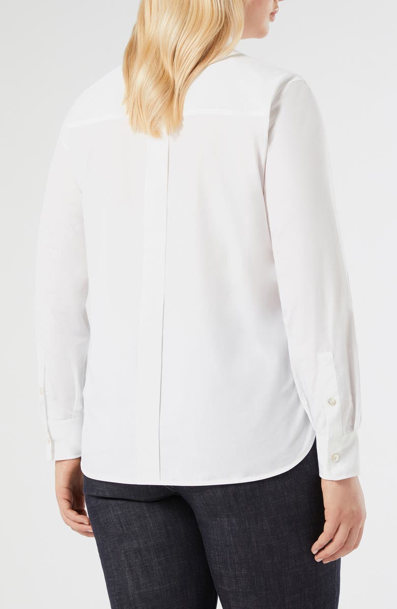 Marina Rinaldi Cotton Poplin Button-Up Shirt, Alternate, color, Optical White