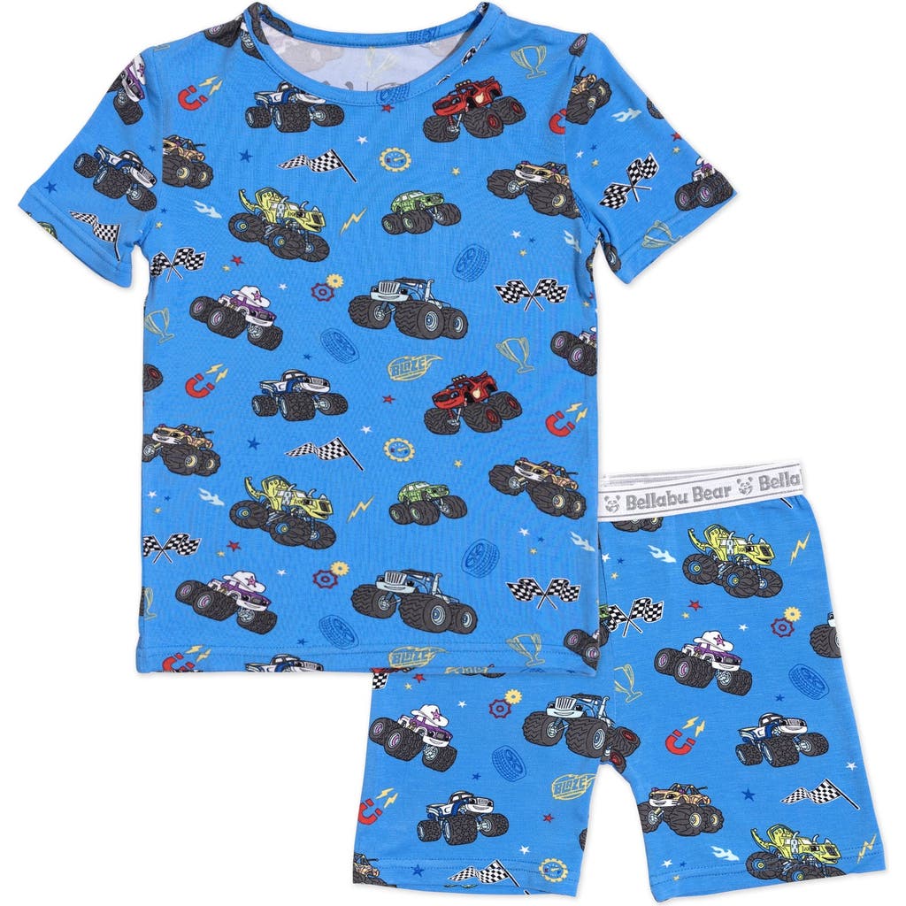 Bellabu Bear Blaze & Monster Kids 2-piece Short Sleeve & Shorts Pajama Set In Blaze And The Monster Machines