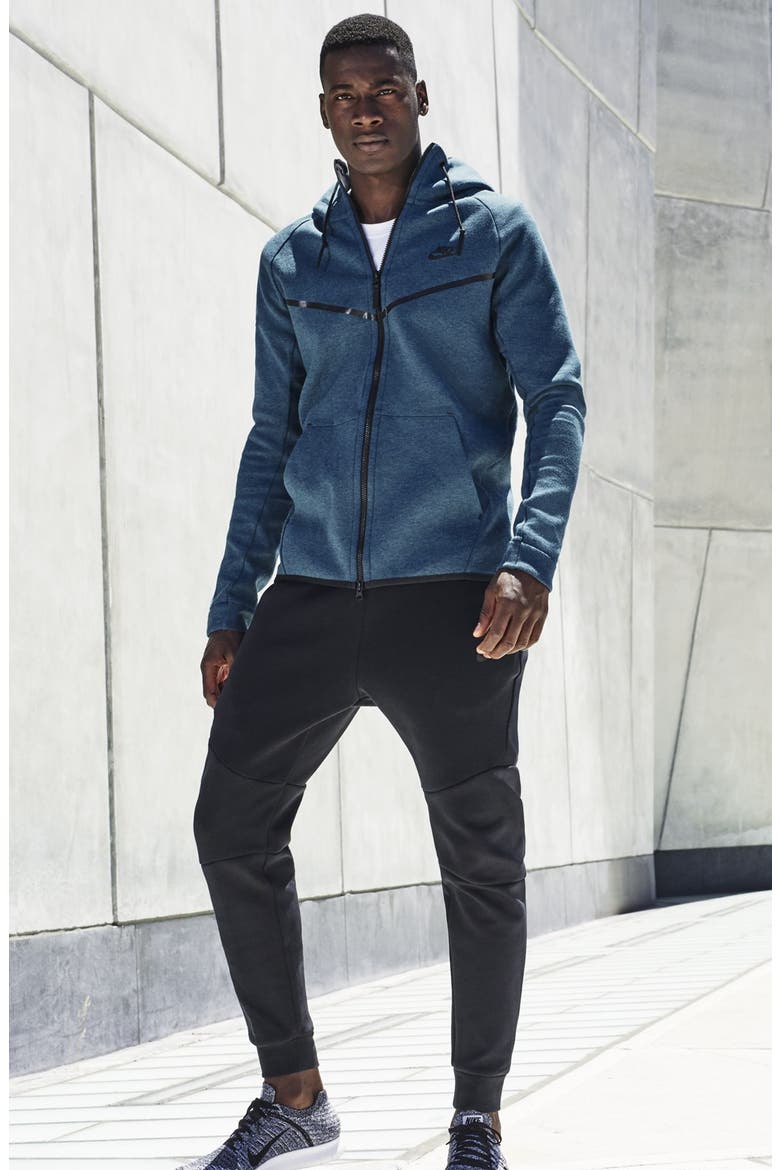 'Windrunner' Tech Fleece Hoodie, Alternate, color, CARBON HEATHER/ BLACK
