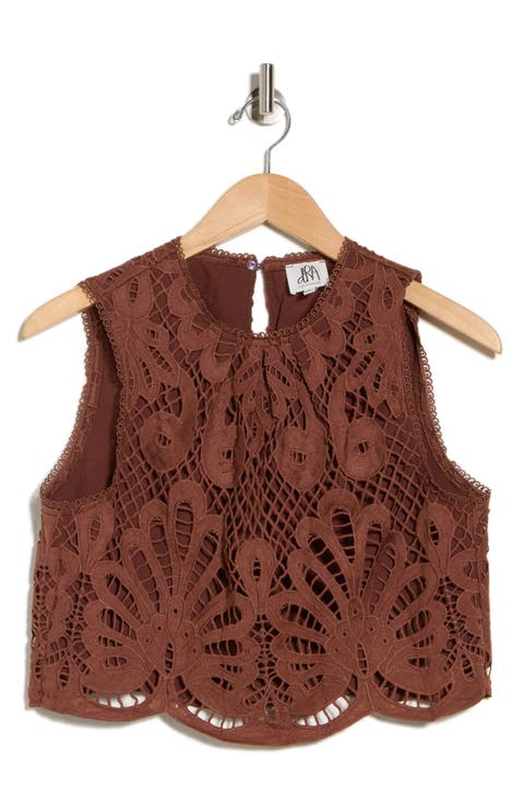 Lace Overlay Top