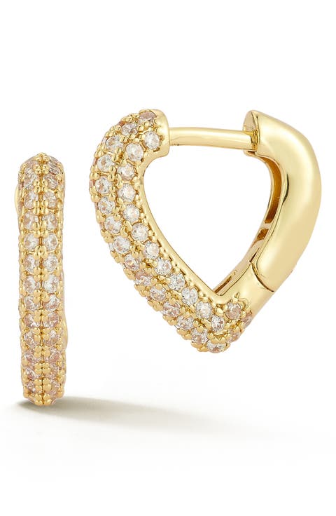 Cubic Zirconia Dagger Hoop Earrings