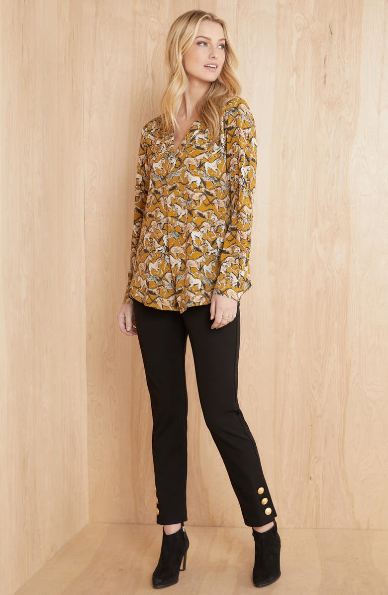 Karen Kane Wild Horse Print Woven Shirt, Alternate, color,