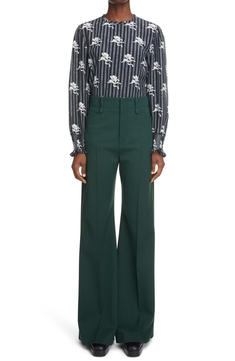 Chloé Ruffle Cuff Silk Blouse, Alternate, color,