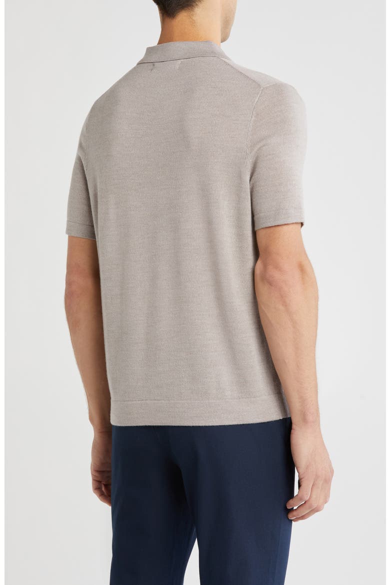 Merino Wool Polo, Alternate, color, BEIGE STRING HEATHER