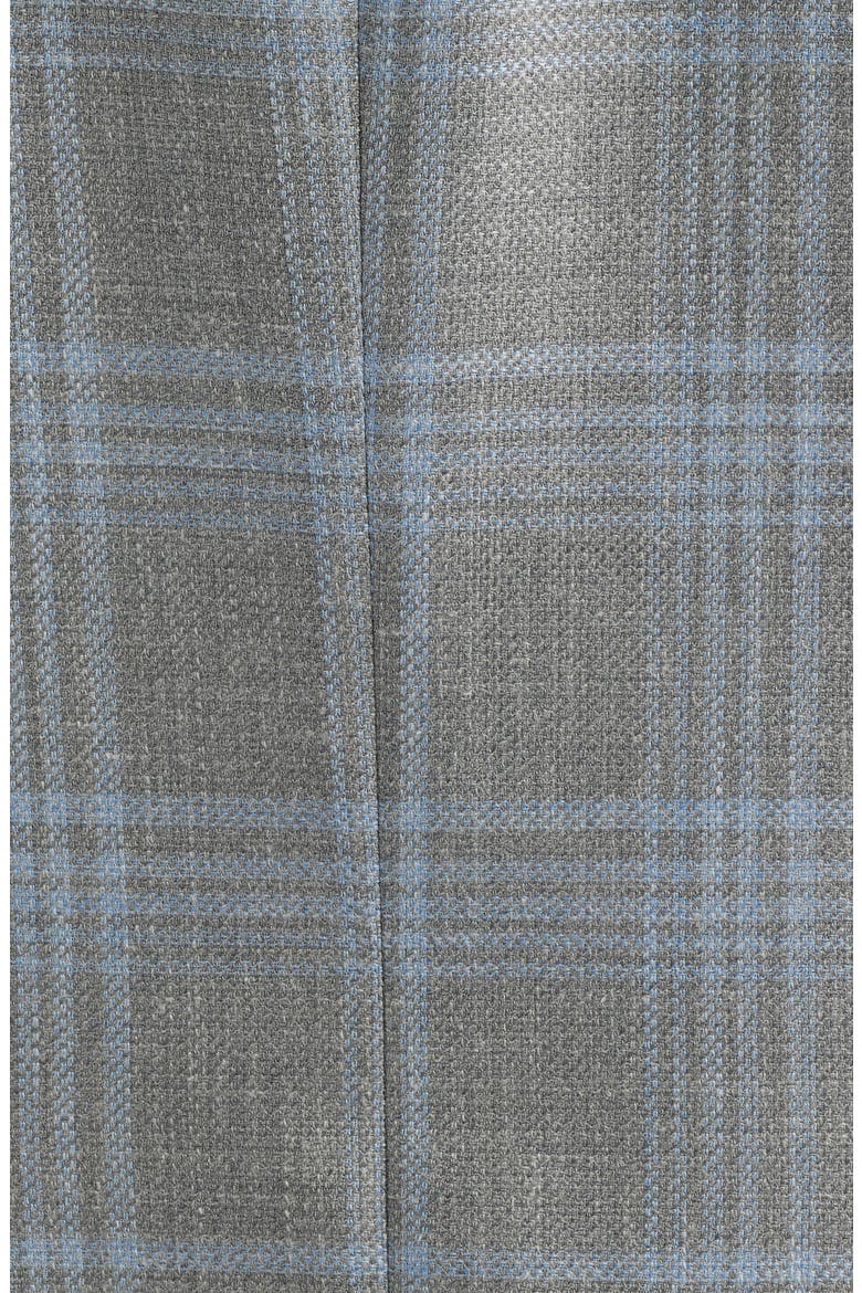 Hyperlight Soft Grey Plaid Slub Wool & Silk Blend Sport Coat, Alternate, color, GREY