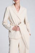 Kenneth Cole Vision Belted Stretch Twill Jacket