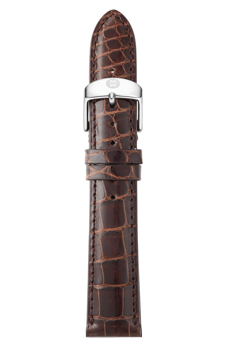 MICHELE 18mm Alligator Watch Strap, Main, color, 