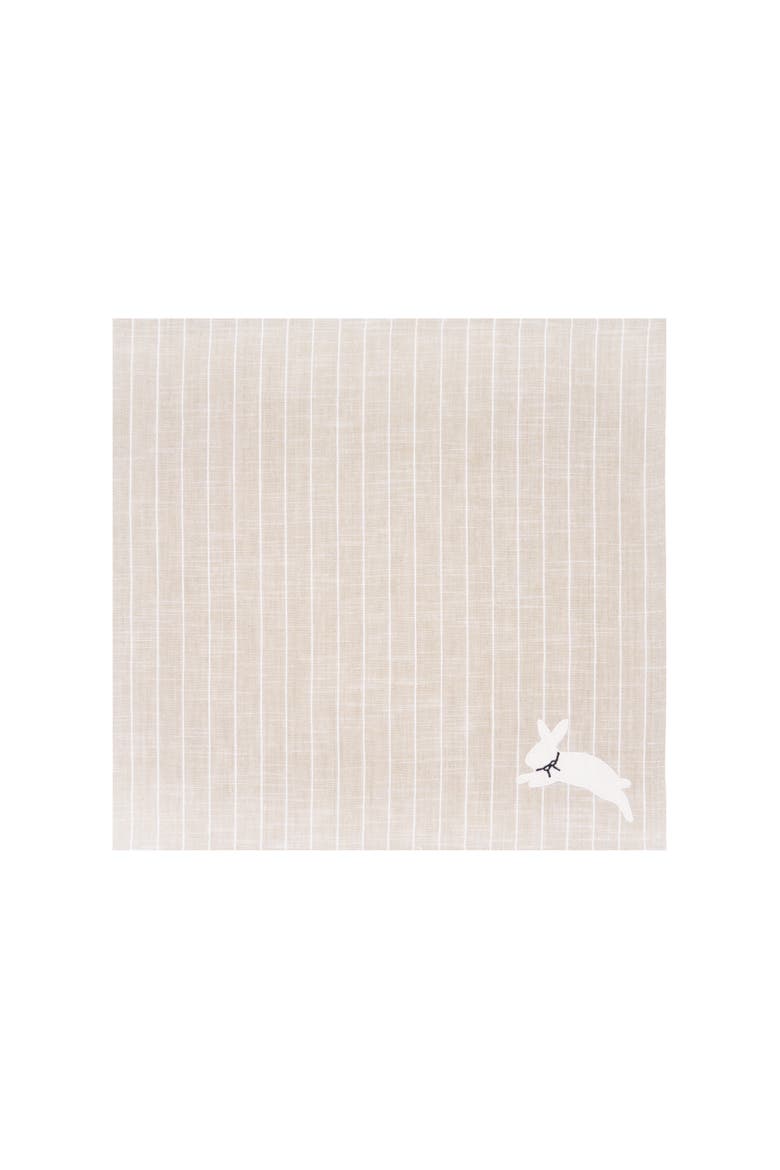 Easter Bunny Hop Beige Stripes 100% Cotton Handwoven Single Cloth Napkin, Alternate, color, Beige