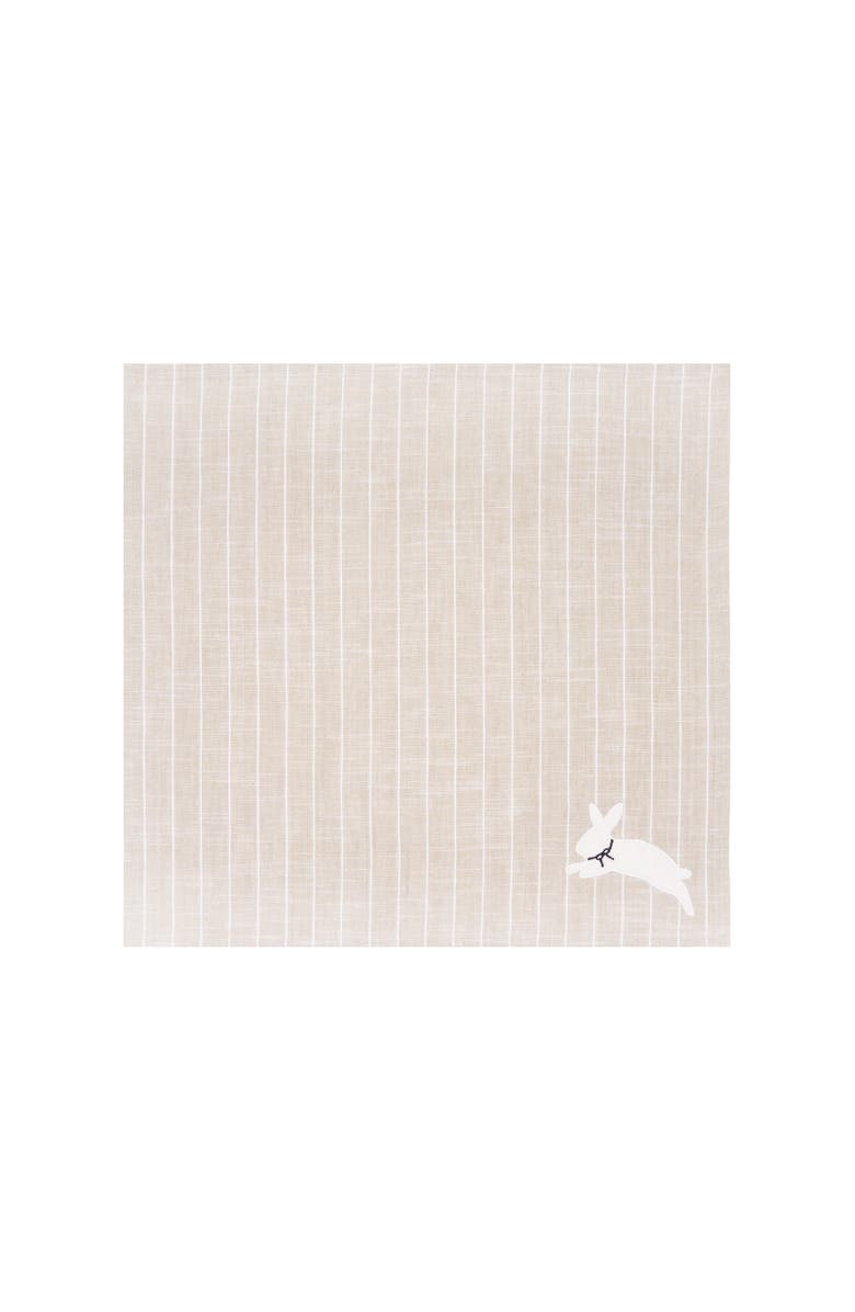 C&F Home White Bunny Hop Stripe Napkin Set of 6, Alternate, color, Beige
