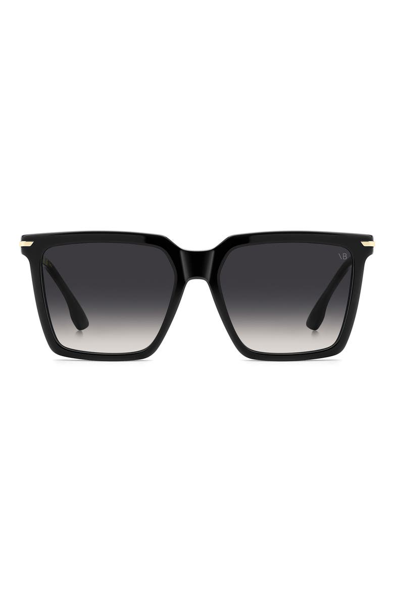 VB 1022/S 56mm Rectangular Sunglasses, Main, color, BLACK/ DARK GREY SF
