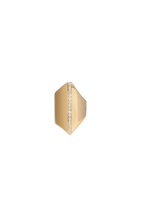 White Sapphire Shield Ear Cuff