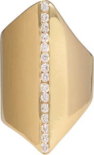 Awe Inspired White Sapphire Shield Ear Cuff