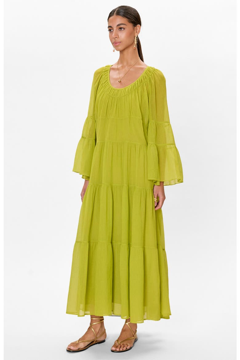 Skye Tiered Dress, Alternate, color, Pear Green