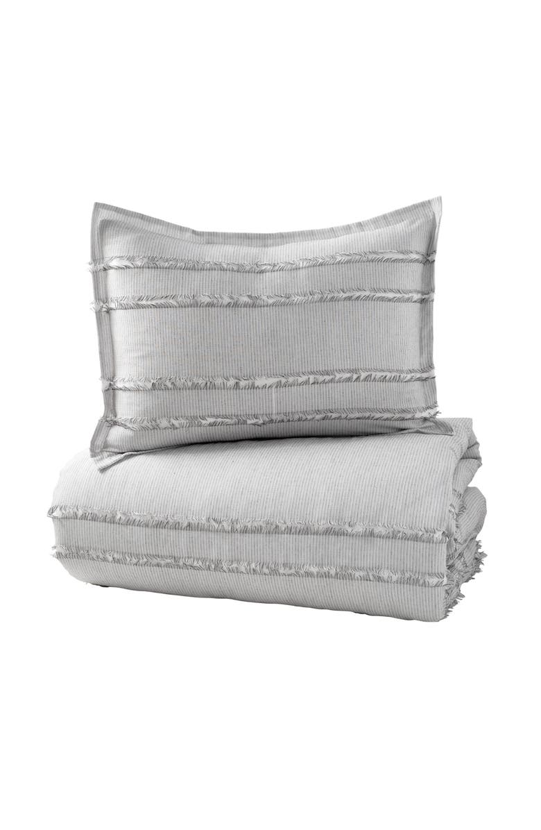 DKNY Fringe Stripe Duvet Cover & Sham Set, Alternate, color,