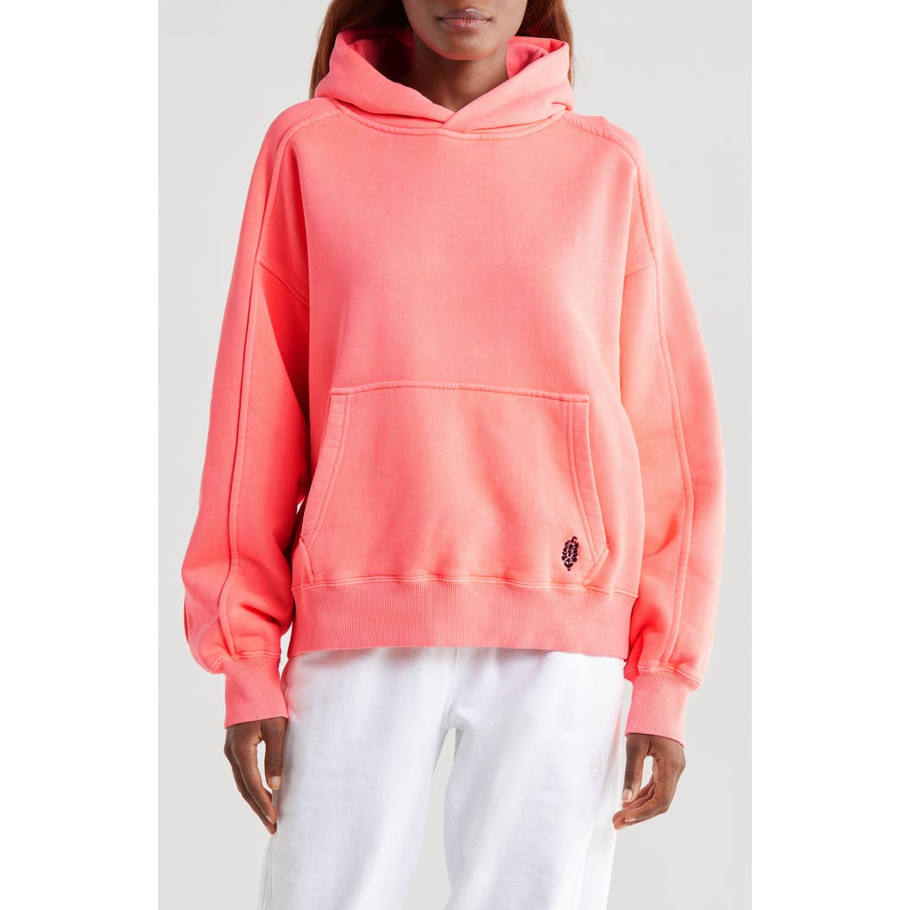 Free People A Cut Above Cotton Hoodie In Pastel Peach