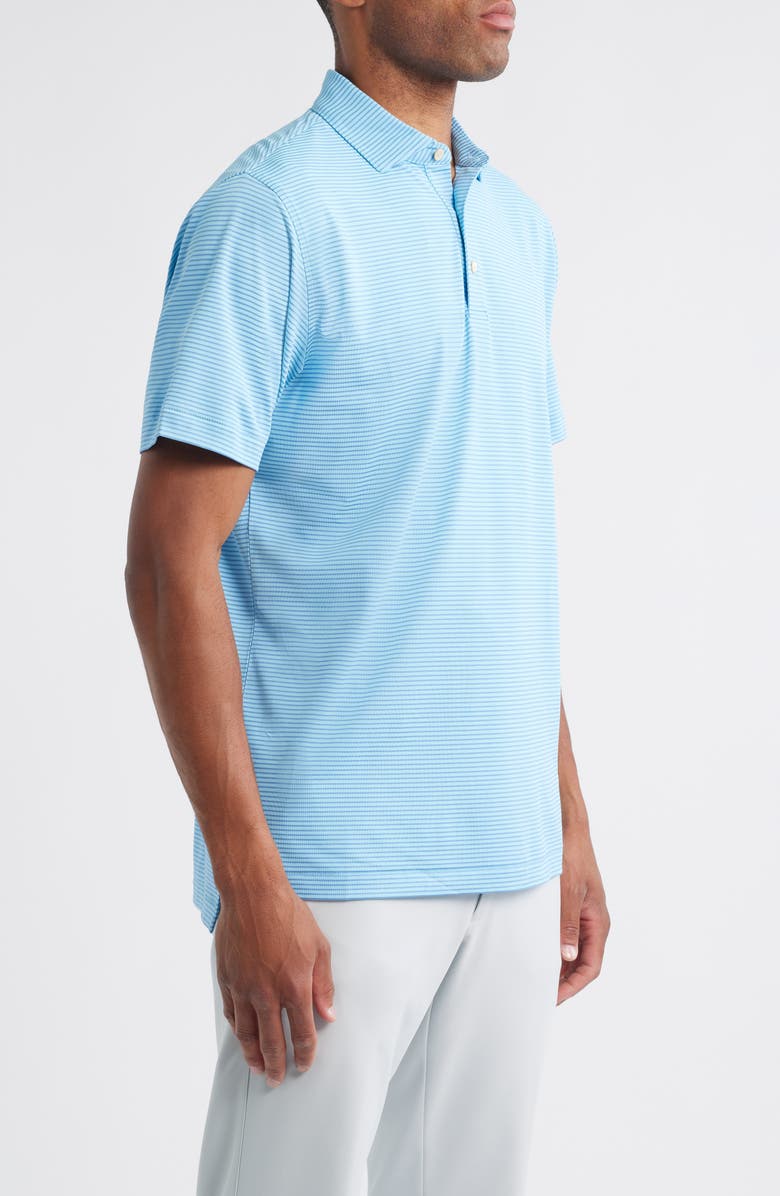 Peter Millar Grace Stripe Performance Piqué Polo, Alternate, color, Seaport Blue