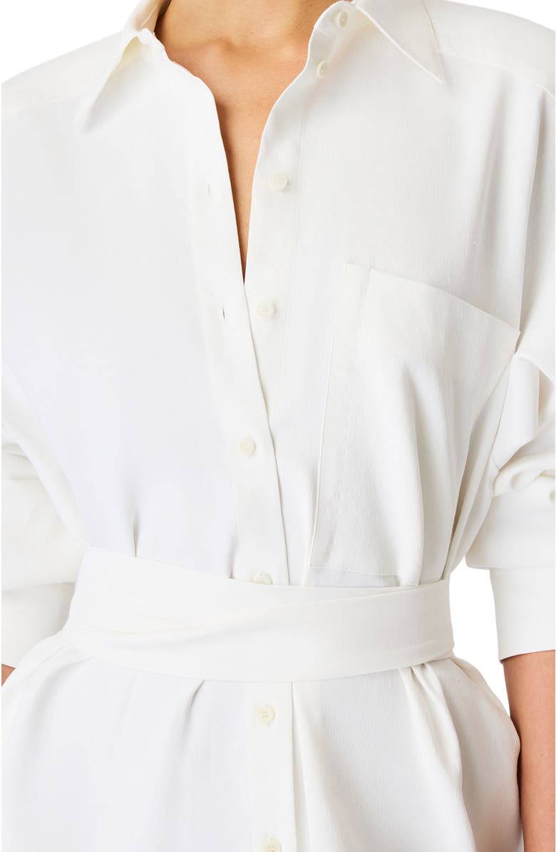 Another Tomorrow Pleat Back Shirt Dress, Alternate, color, Off-White