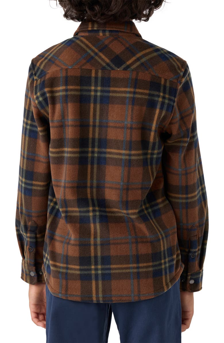 O'Neill Kids' Glacier Plaid Superfleece Snap-Up Shirt, Alternate, color, 