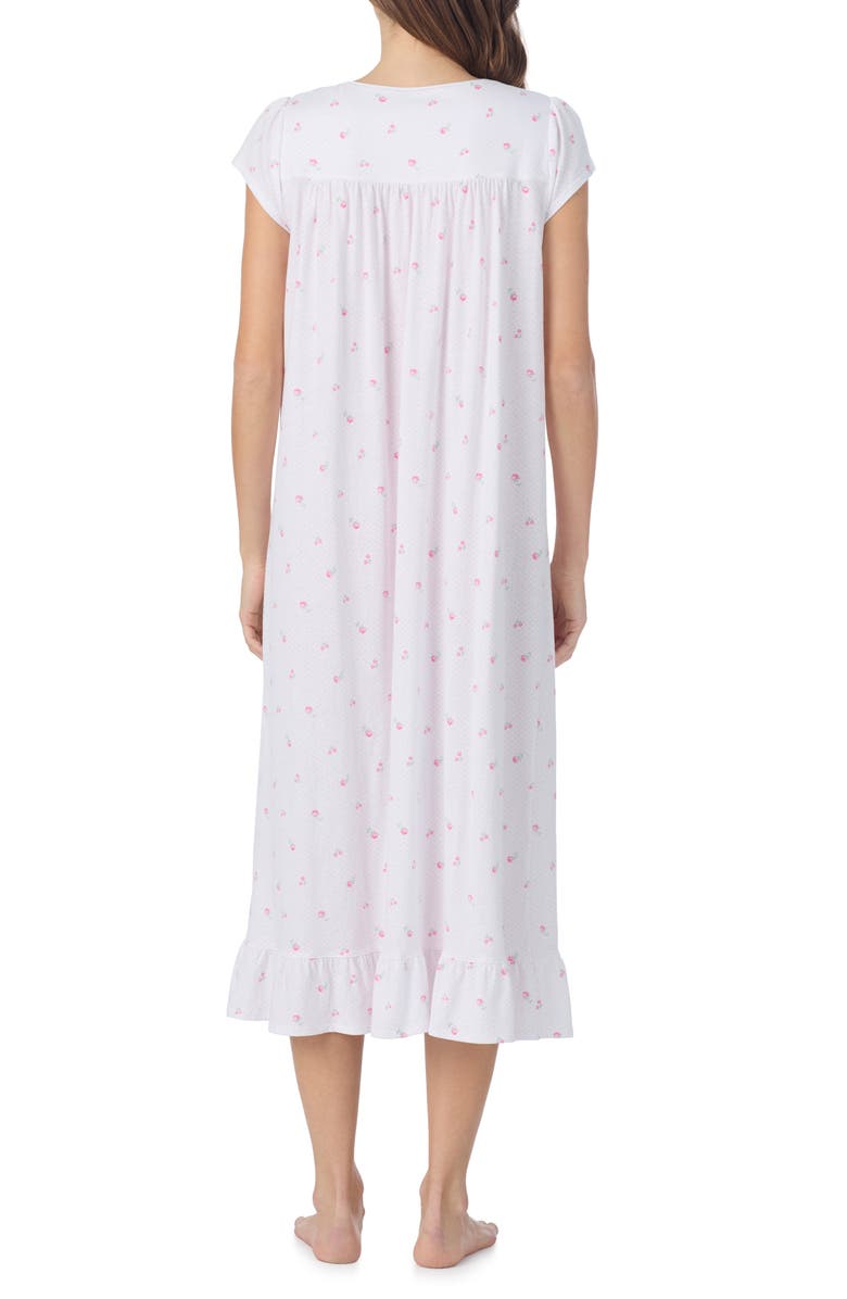 Eileen West Cap Sleeve Cotton Jersey Nightgown, Alternate, color, White/ Dot