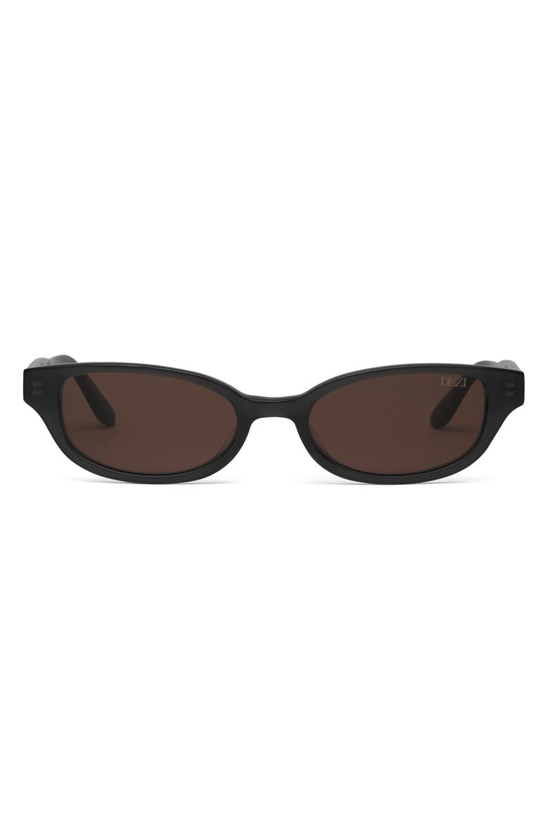 DEZI Gia Rectangular Gradient Sunglasses, Main, color, Gia Black / Brown