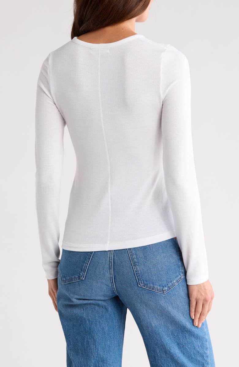 rag & bone Lea Rib Henley, Alternate, color, White