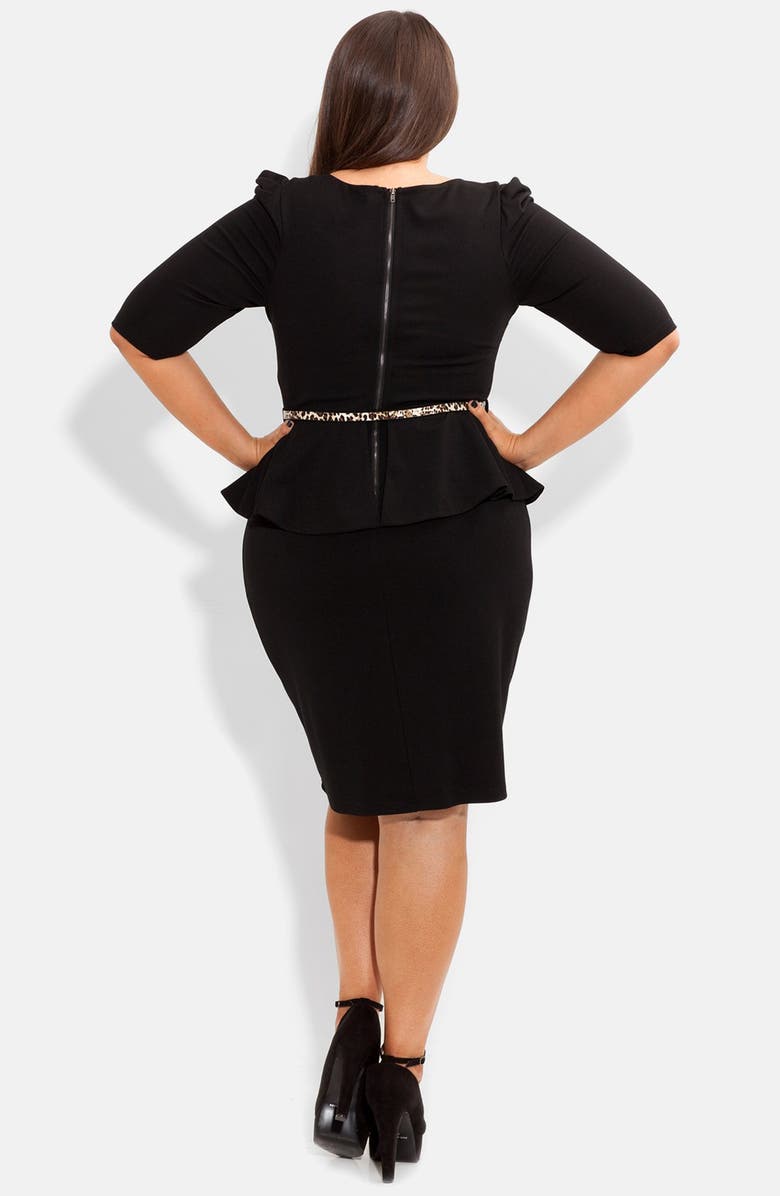 City Chic Peplum Dress, Alternate, color,