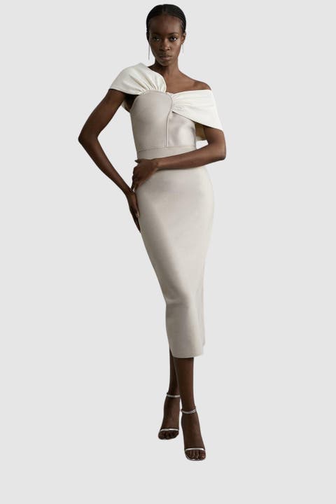 Figure Form Asymmetric Midi Dress