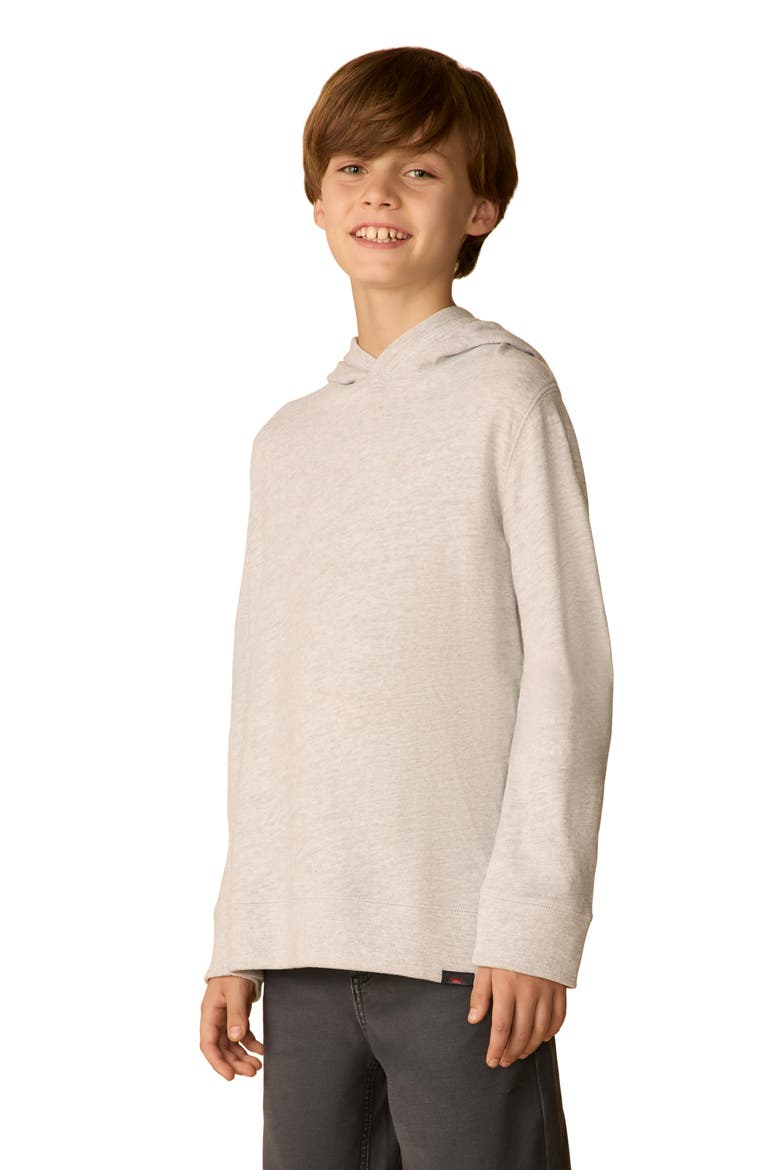 Kids' Slub Cotton Hoodie, Alternate, color, LIGHT GREY HEATHER