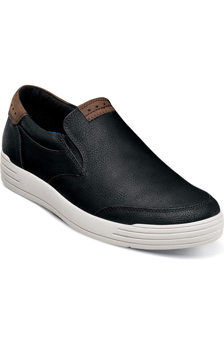 NUNN BUSH Kore City Walk Moc Toe Slip-On Sneaker - Wide Width Available, Main, color, Black