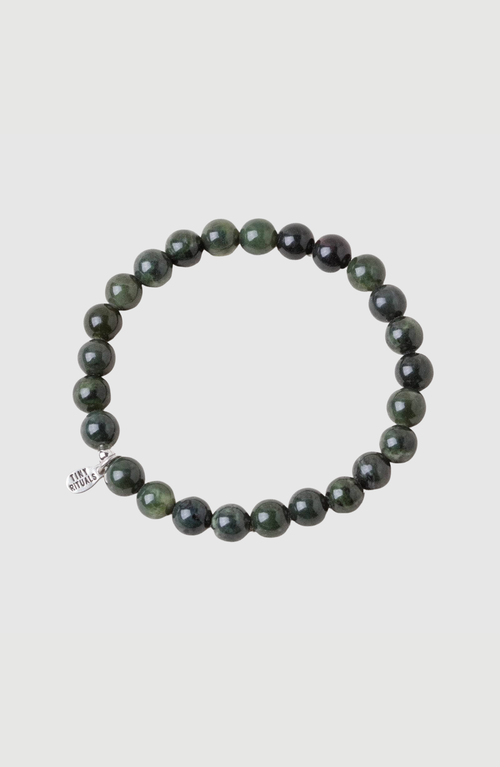 Tiny Rituals Nephrite Jade Energy Bracelet In Black