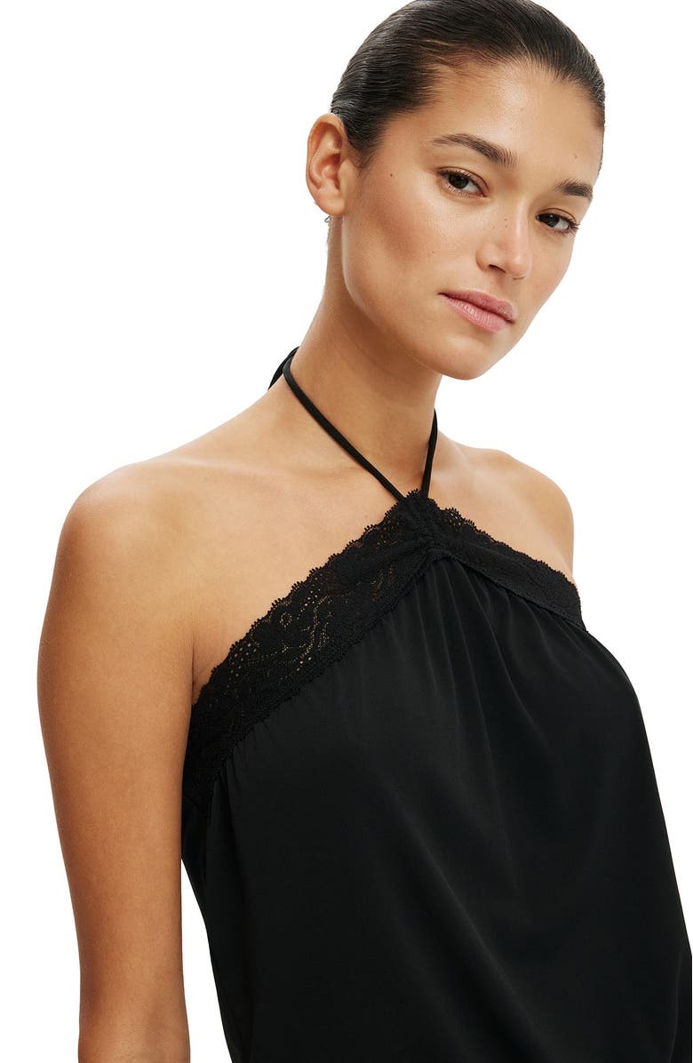 Cotton On Women's Chloe Halter Mini Dress, Alternate, color, Black