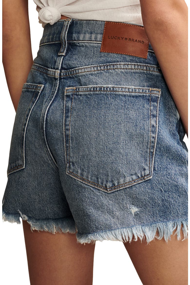 High Waist Denim Mom Shorts, Alternate, color, SAIL AWAY