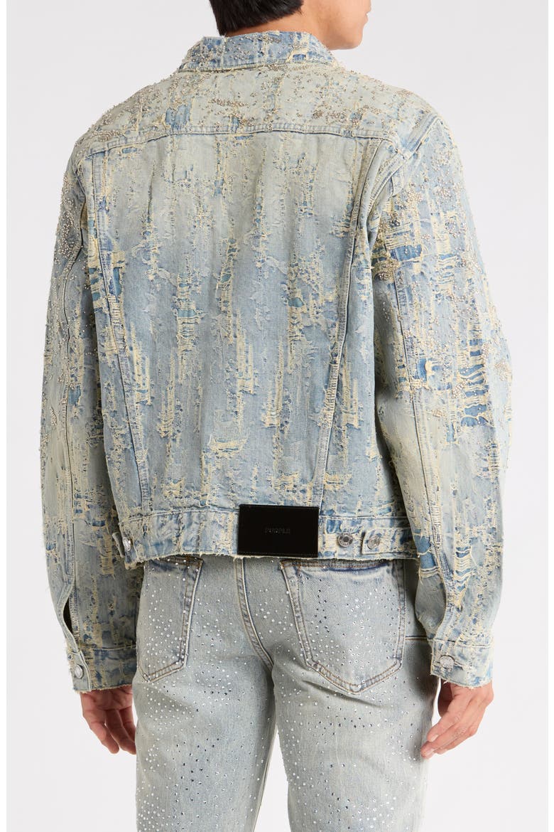 Bead Splatter Destroy Denim Jacket, Alternate, color, BEAD SPLATTER DESTROY JACKET