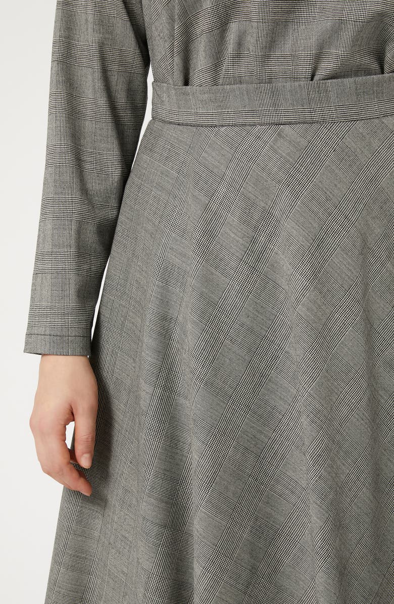 Marina Rinaldi Pelota Check Wool Blend Midi Skirt, Alternate, color, Black White