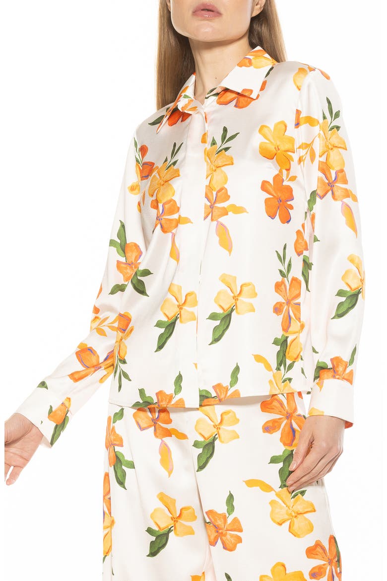 Ginger Floral Button-Up Shirt, Main, color, ORANGE FLORAL