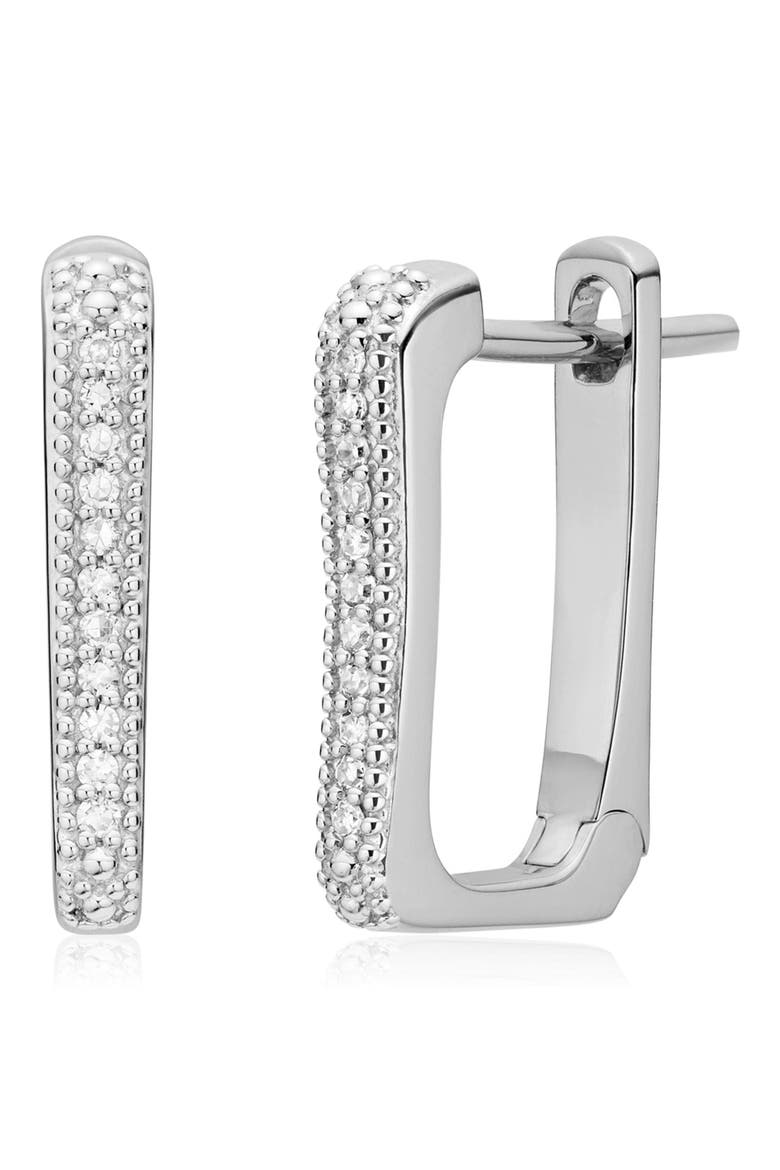 Alta Capture Diamond Huggie Earrings, Main, color, SILVER