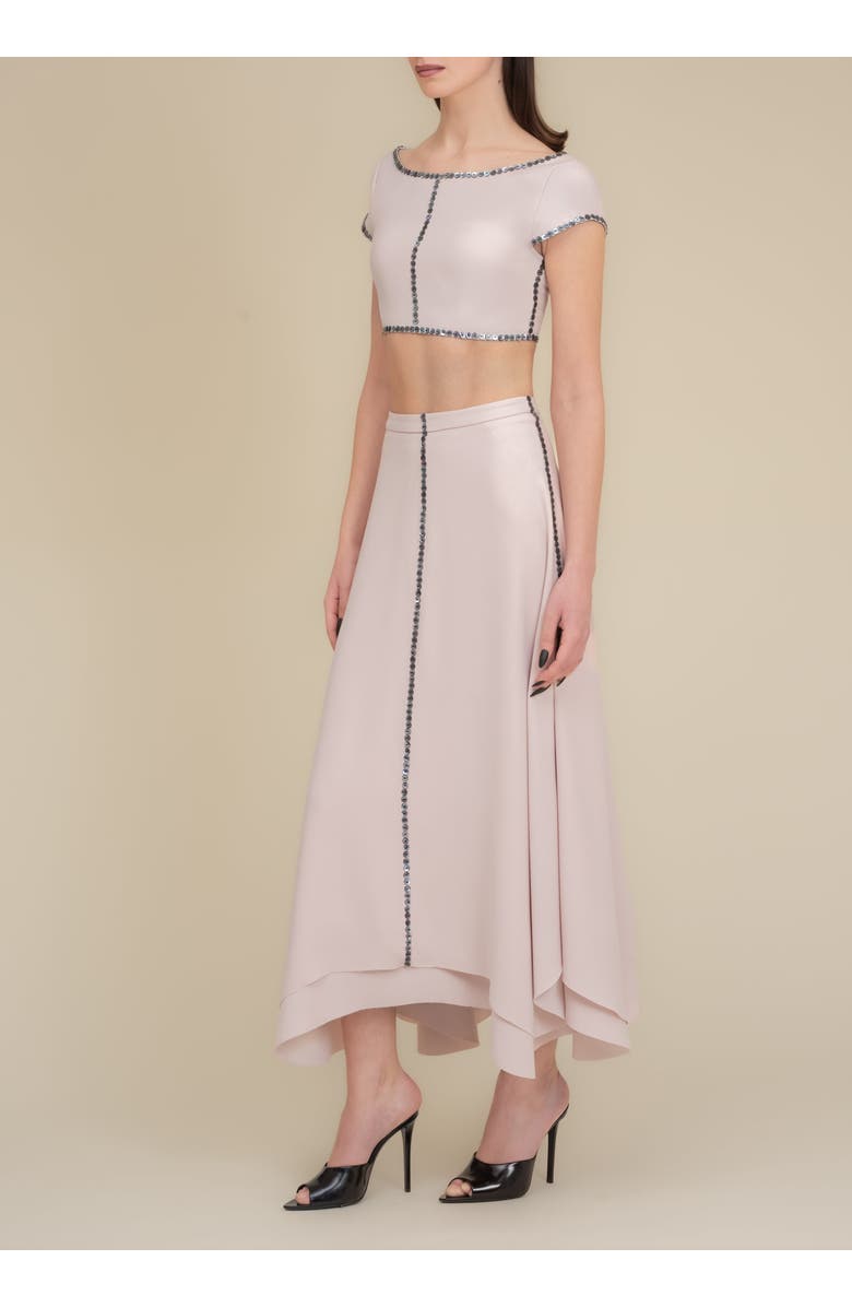 Contessa Mills Coraline Flowing Brushed Satin Maxi Skirt, Alternate, color, Pink