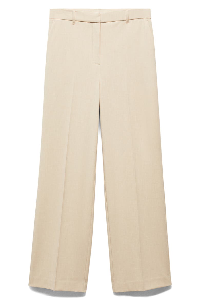 Wide Leg Flat Front Pants, Alternate, color, BEIGE