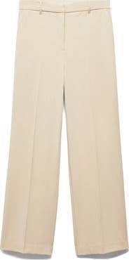 MANGO Wide Leg Flat Front Pants