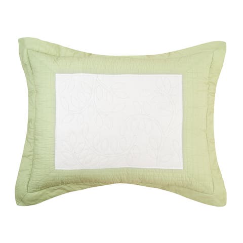 20" x 26" Sage Garden Quilted Cotton Standard Sham - Machine Washable