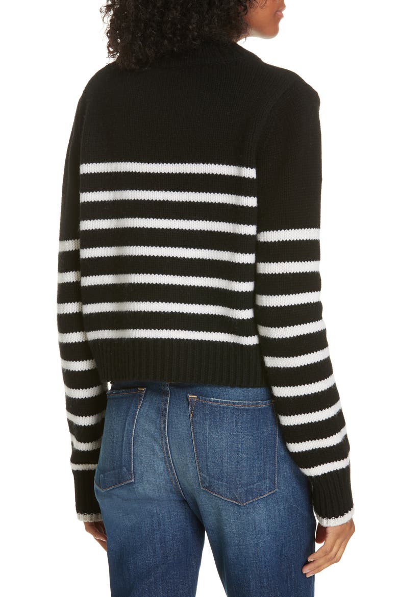 Mini Maren Wool & Cashmere Sweater, Alternate, color, BLACK/ CREAM