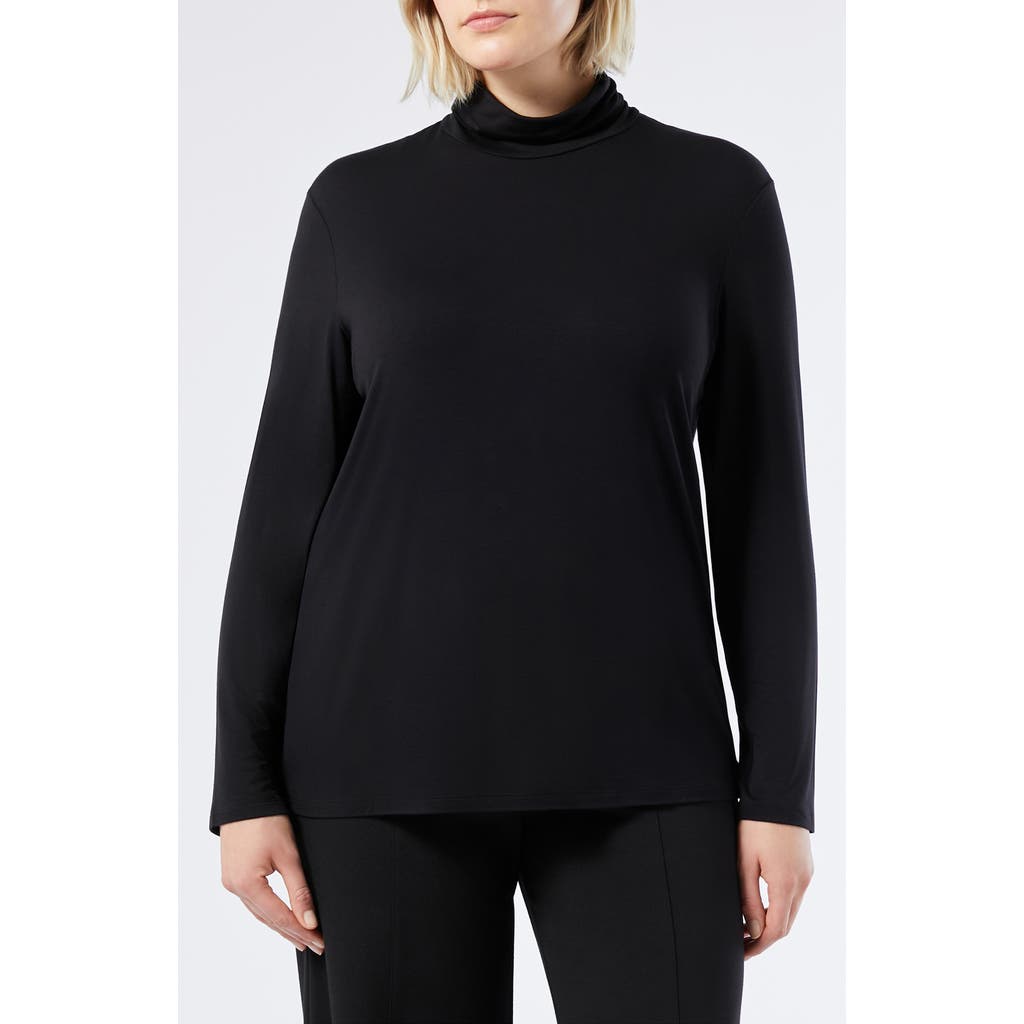 Marina Rinaldi Tirreno Turtleneck Jersey Top In Black